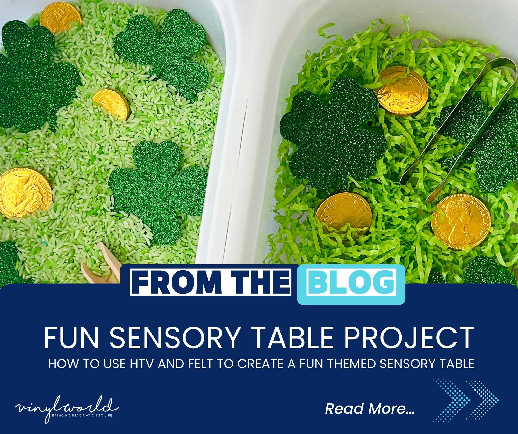 Fun Sensory Table Project: How to use HTV and Felt to create a fun themed sensory table