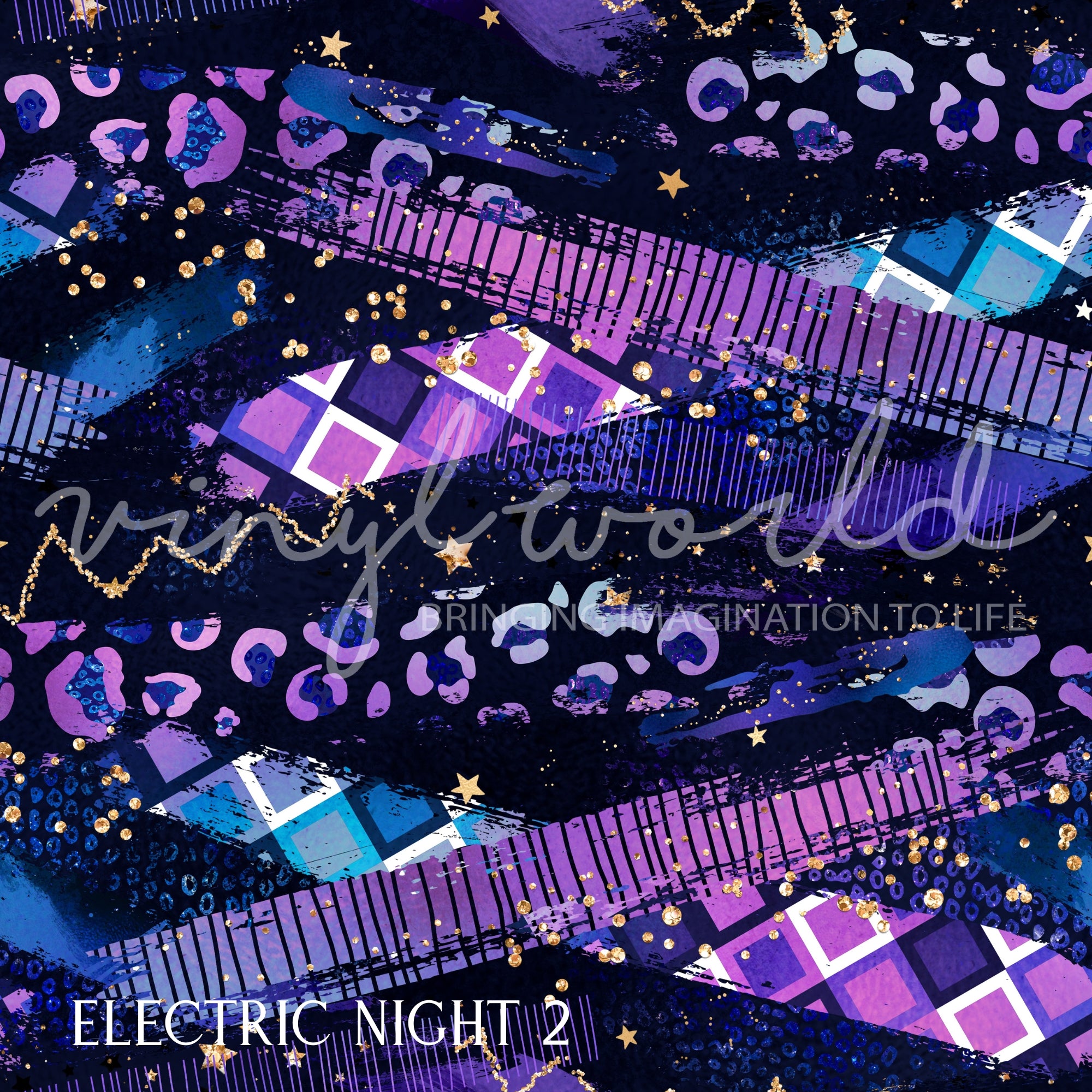 Vinyl World Pattern - Electric Night Collection