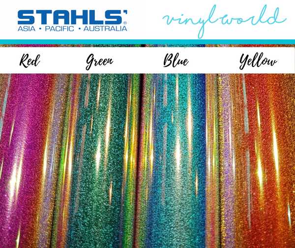 Stahls Disco HTV: Opal Glitter in Red, Green, Blue - Vinyl World
