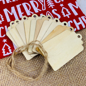 Wooden Gift Tag 10pc (includes string)